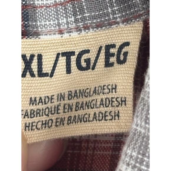 Red Head Brand Bass Pro Short Sleeve Red Plaid Button Down Shirt Size XL - Picture 6 of 10